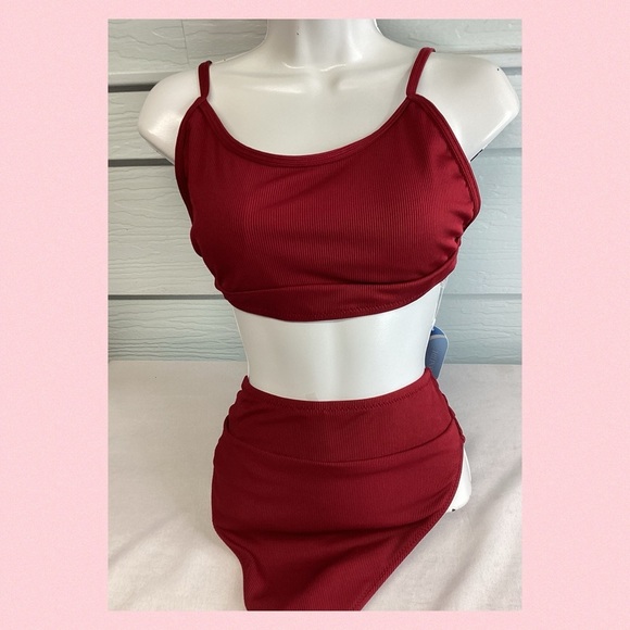 Other - Burgundy two piece swimsuit 36